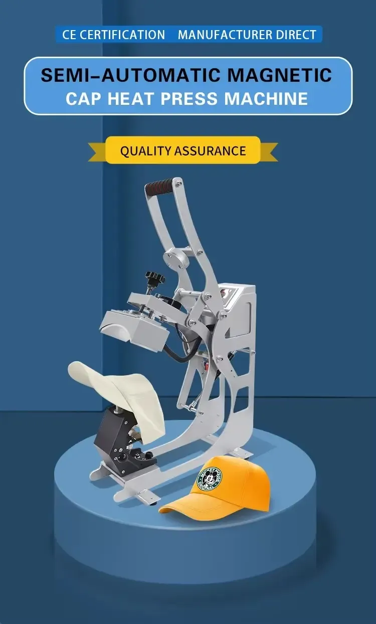 Swing-Away Manual Cap Heat Press Machine for Hat and Logo Transfer detail 1