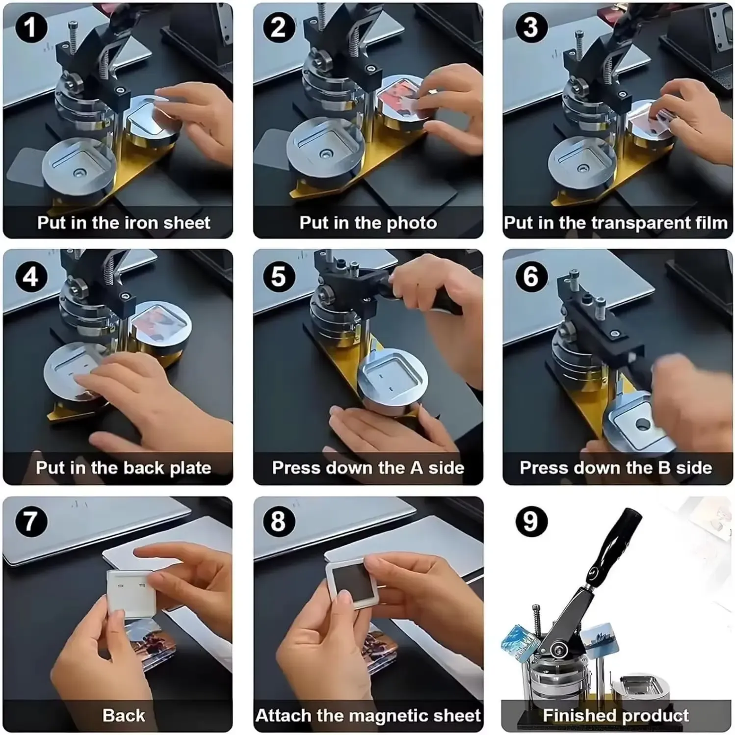 50x50mm Square Fridge Magnet Making Machine detail 1