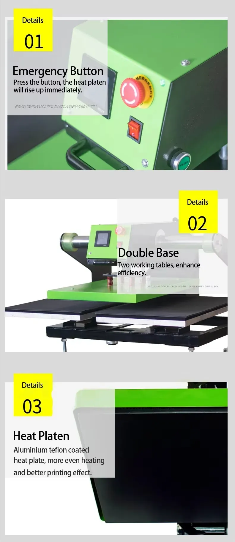 Double Station Pneumatic Heat Press for Efficient Transfer Production detail 3