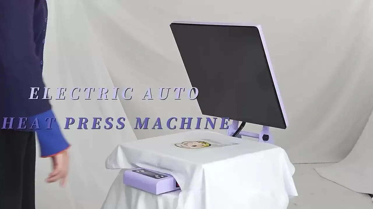 Presse à chaud électrique automatique 38x38 cm pour vêtements - détail 1