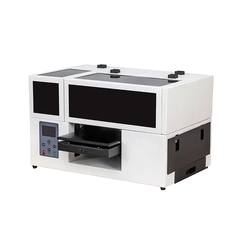 Impresora UV A4 con plataforma de vidrio y doble cabezal