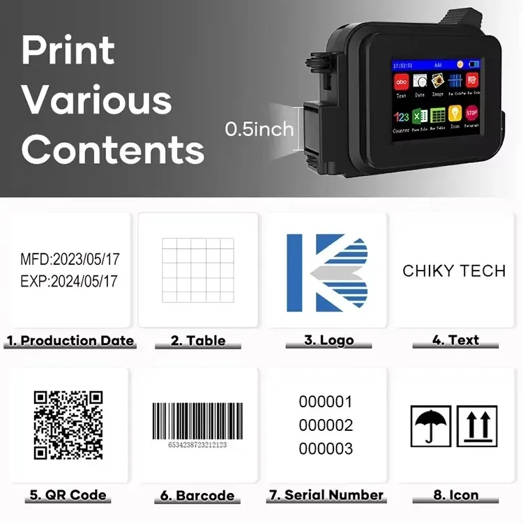 Portable Handheld Inkjet Printer for Custom Marking detail 2