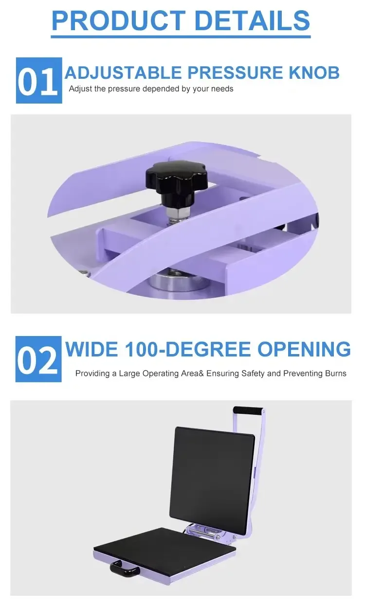 Compact Clamshell Manual Heat Press Machine for T-Shirt Customization detail 4