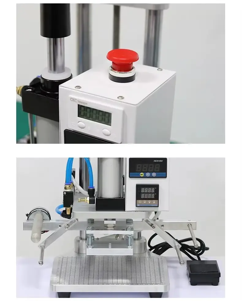 Máquina hidráulica de estampado en caliente y plancha térmica de uso industrial - detalle 3