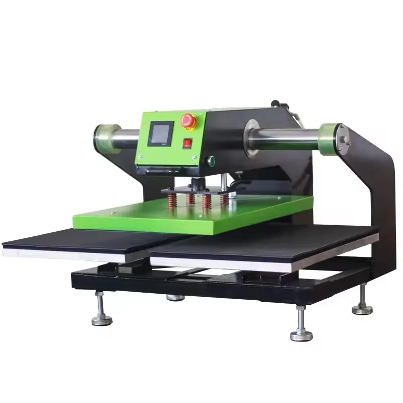 Double Station Pneumatic Heat Press Upper Heat Plate Moving Higher Efficiency Semi-Auto Heat Press Machine - Image 4