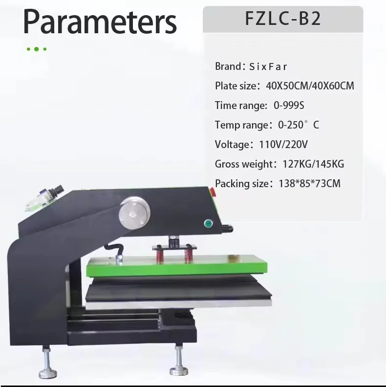 Double Station Pneumatic Heat Press Upper Heat Plate Moving Higher Efficiency Semi-Auto Heat Press Machine - Image 6