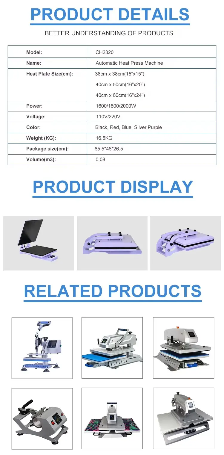 38x38cm Automatic Electric Flatbed Heat Press Machine for Apparel Printing detail image