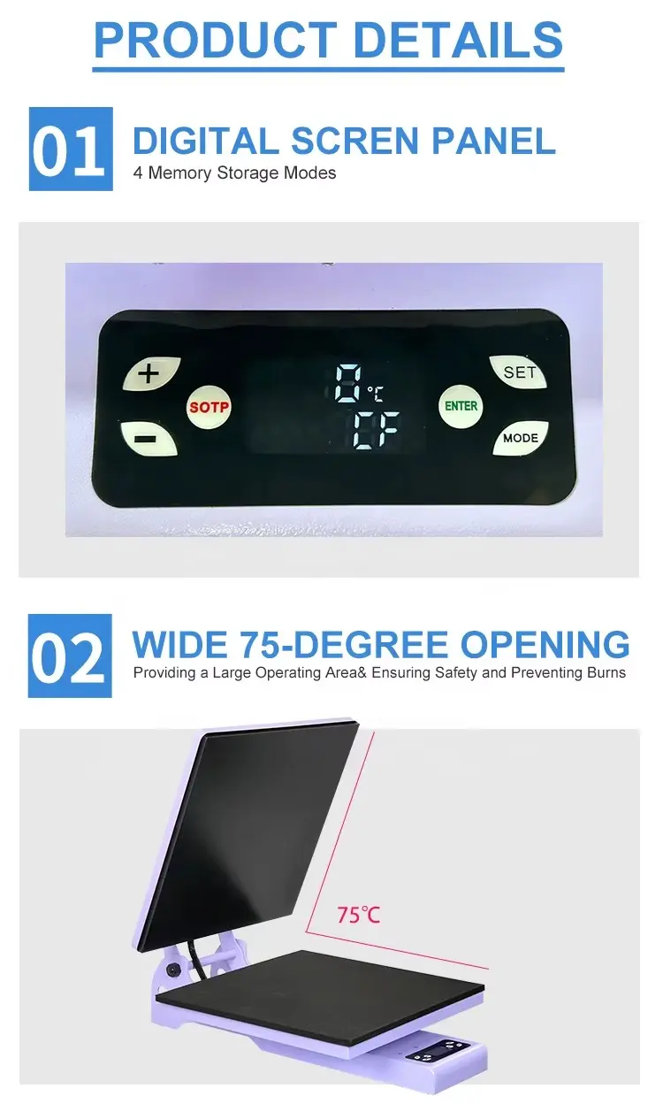 38x38cm Automatic Electric Flatbed Heat Press Machine for Apparel Printing detail image