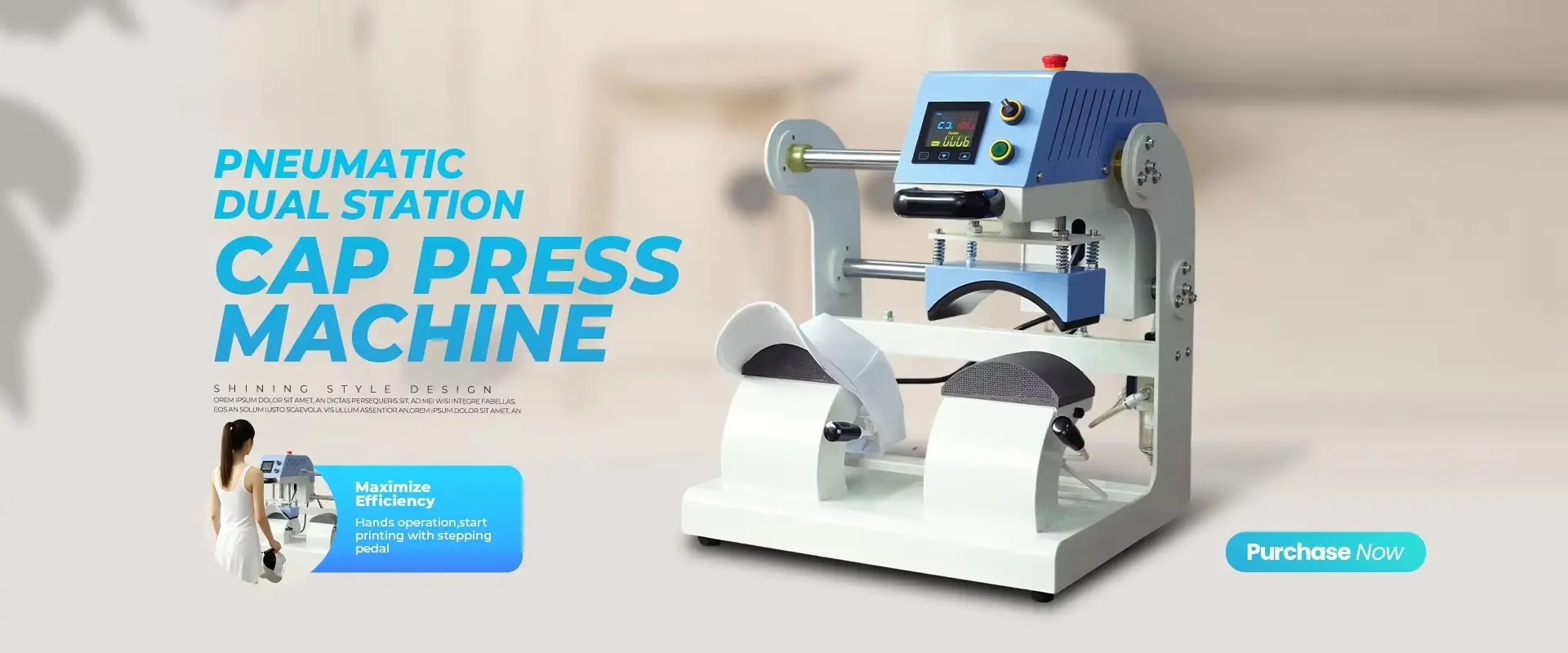 Automatic Dual Station Pneumatic Heat Press Machine detail image 1