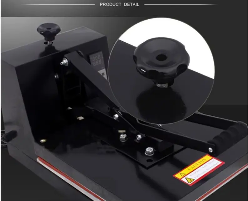 Black Manual Clamshell Heat Press Machine with Digital Control Panel detail image