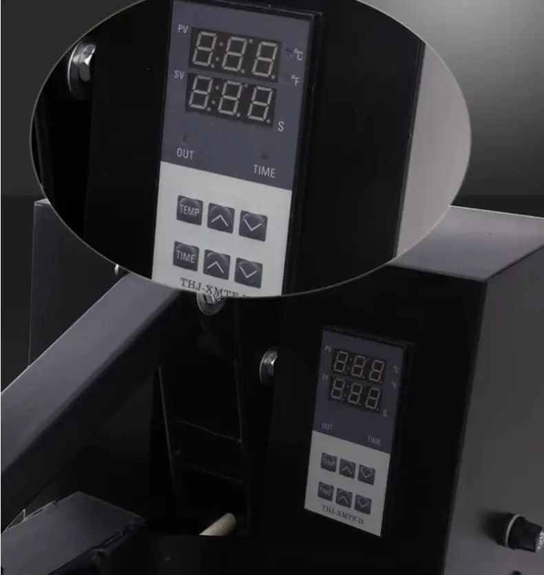 Black Manual Clamshell Heat Press Machine with Digital Control Panel detail image
