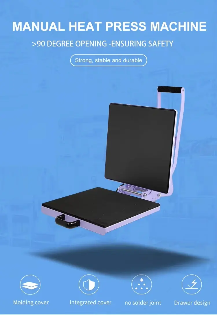 Compact Clamshell Manual Heat Press Machine for T-Shirt Customization detail image