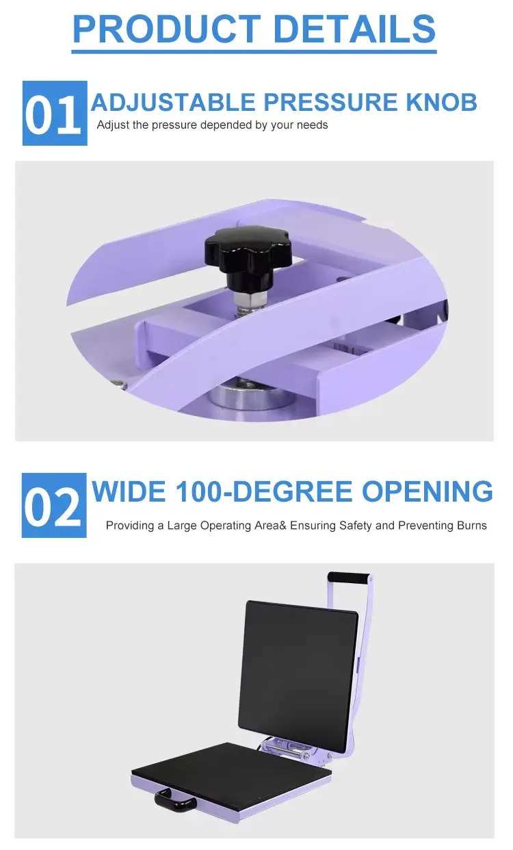 Compact Clamshell Manual Heat Press Machine for T-Shirt Customization detail image
