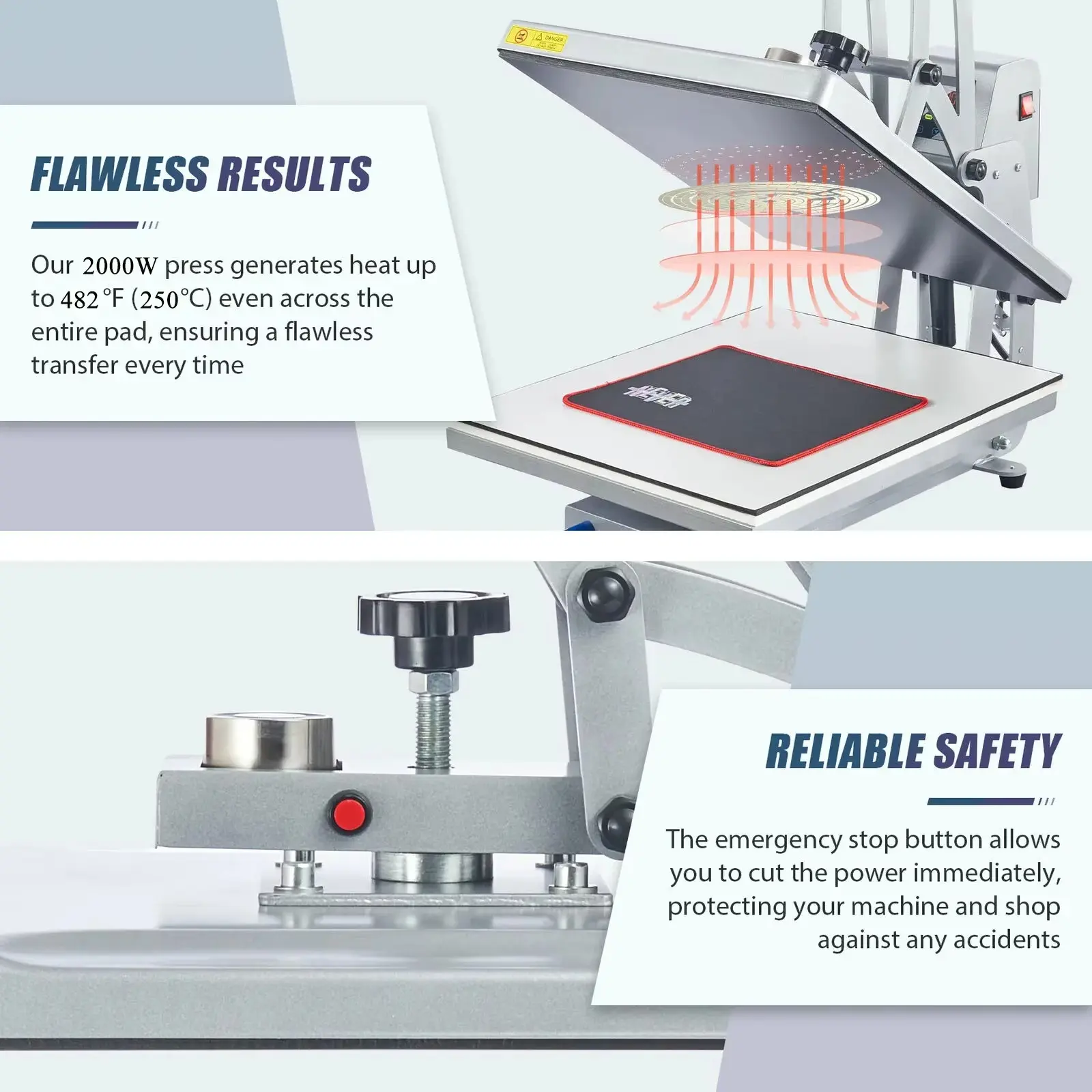Digital Manual Heat Press Machine with Pull-Out Drawer for Garment Printing detail image