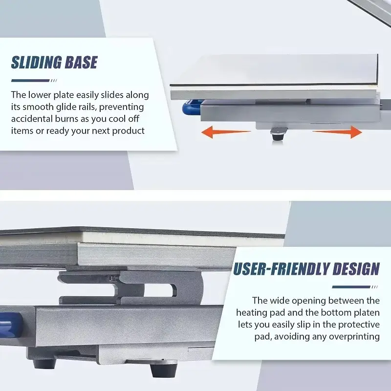 Digital Manual Heat Press Machine with Pull-Out Drawer for Garment Printing detail image