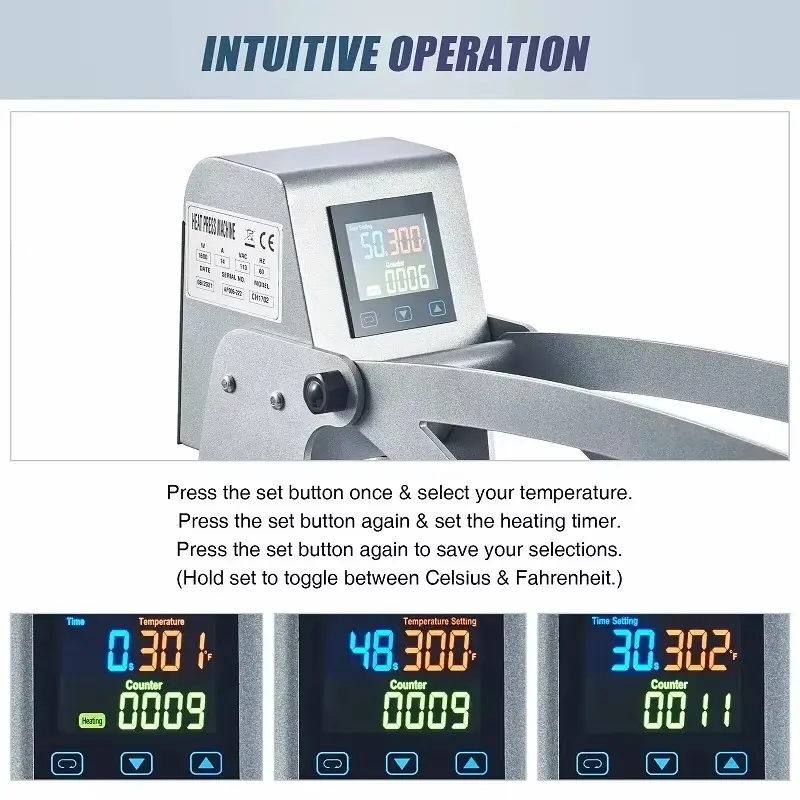 Digital Manual Heat Press Machine with Pull-Out Drawer for Garment Printing detail image