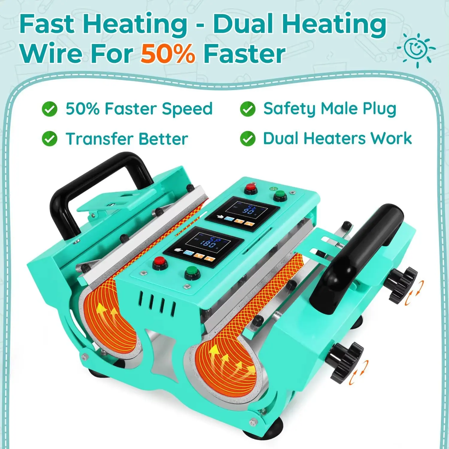 Double Station 11oz to 30oz Mug Heat Press Machine detail image