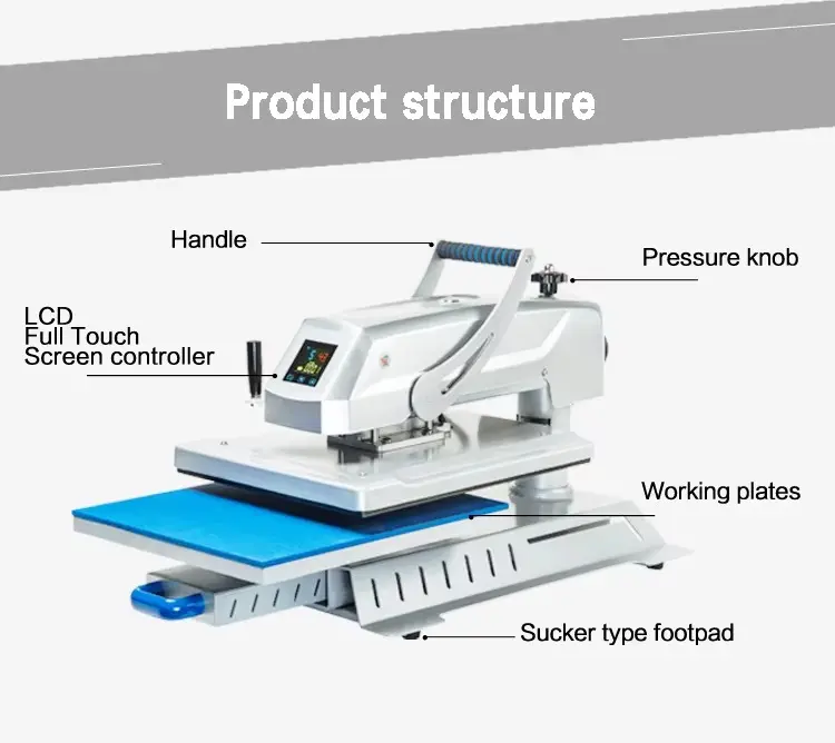 Drawer Type Manual Heat Press Machine for Apparel Sublimation Transfer detail image