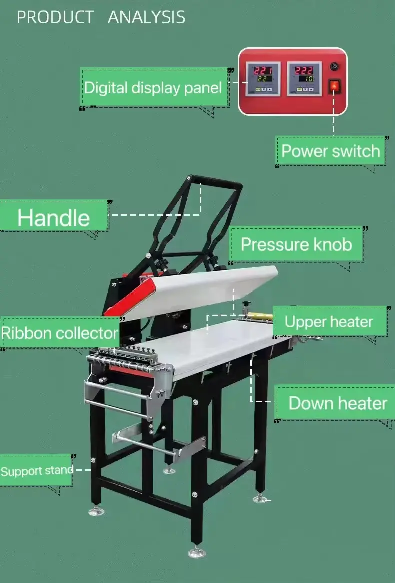 Heavy Duty Dual-Station Manual Heat Press Machine for Garment Production detail image