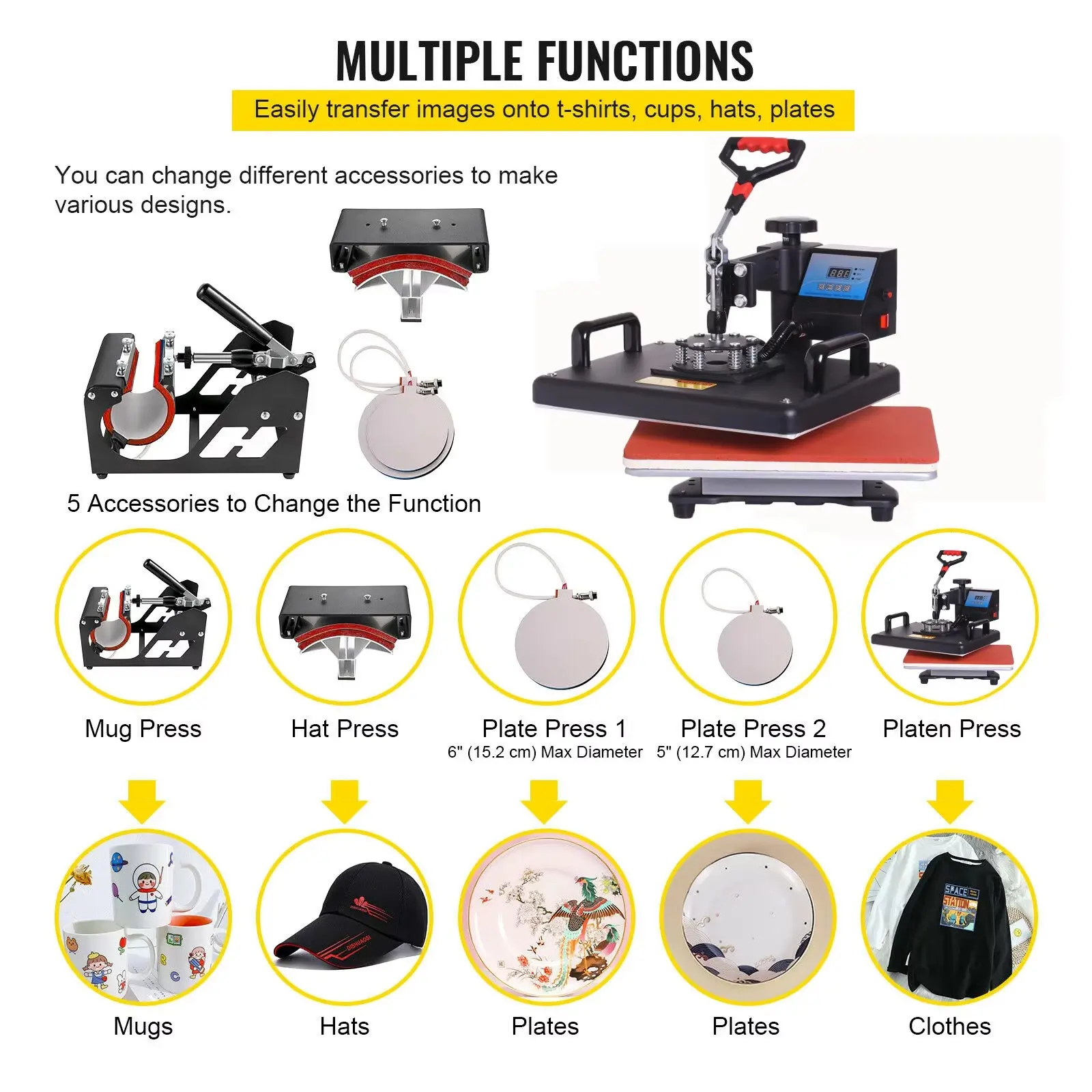10-in-1 Multi-Function Combo Heat Press Machine for Custom Transfer Production detail image 3