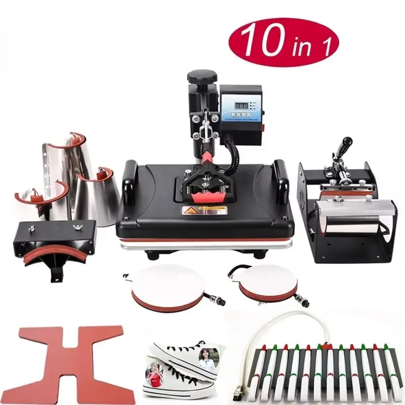 10-in-1 Multi-Function Combo Heat Press Machine for Custom Transfer Production