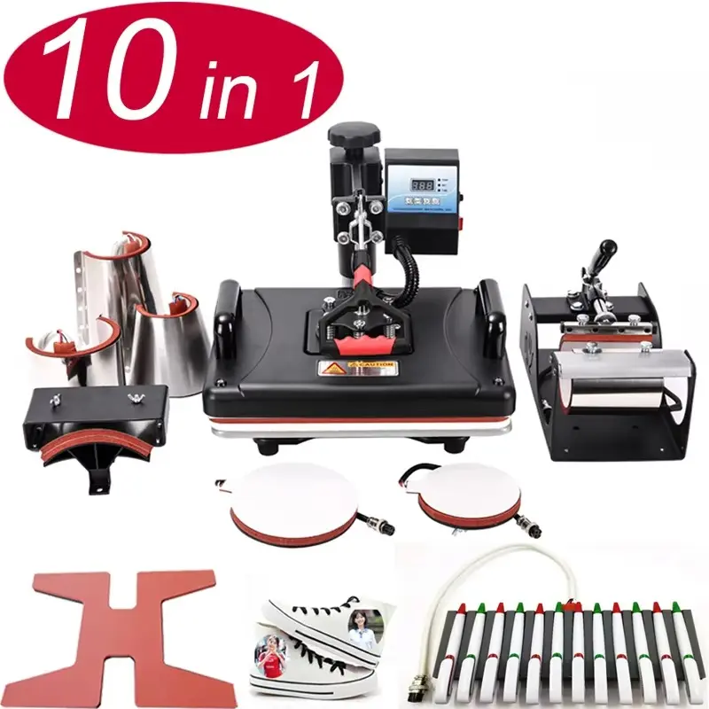 10-in-1 Multi-Function Combo Heat Press Machine for Custom Transfer Production - Image 2