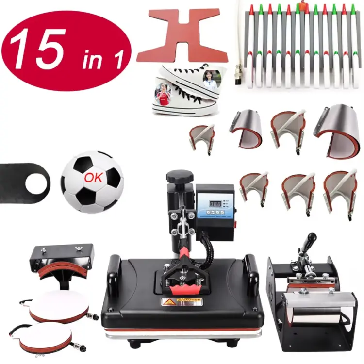 15-in-1 Combo Heat Press Machine for B2B Sublimation and Heat Transfer Workflows