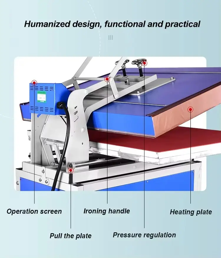 Large Format Manual Flatbed Heat Press Machine for Textile Production - Image 6