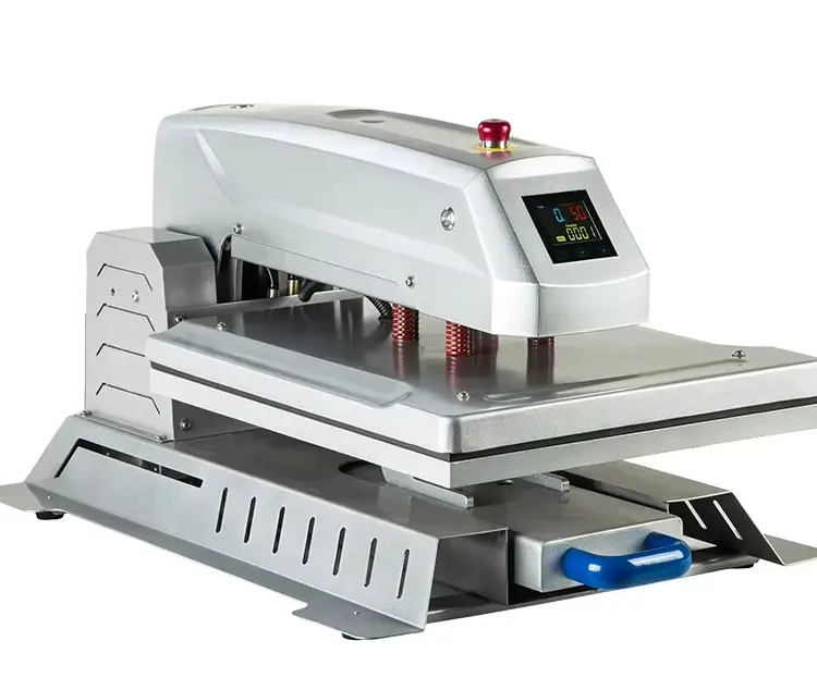 Manual Electric Heat Press Machine with Drawer Base for Garment Transfer