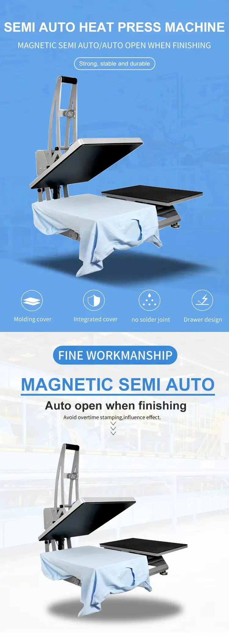 Manual Swing-Away Heat Press Machine with Pull-Out Lower Platen detail image