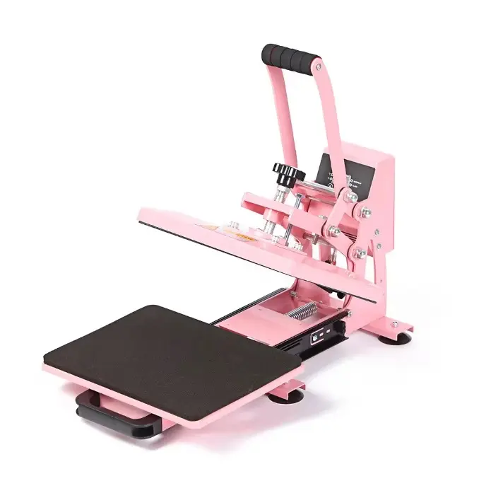 Pink Swing-Away Manual Heat Press Machine for Small Batch Apparel Customization detail image