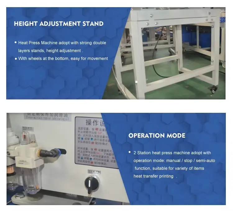 Pneumatic Dual Station Heat Press Machine for Garment Production detail image 1