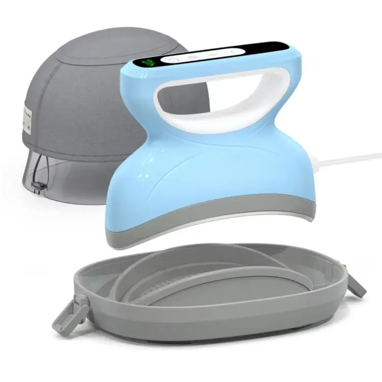 Portable Blue Handheld Hat Heat Press for Small Cap Transfer Jobs