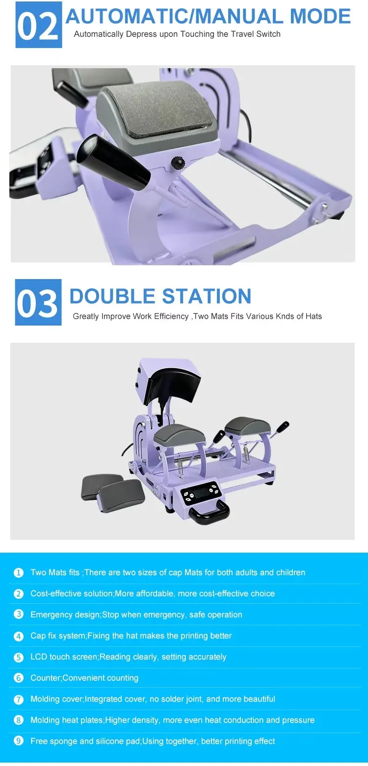 Portable Electric Hat Press Machine for Custom Cap Transfer Production detail image