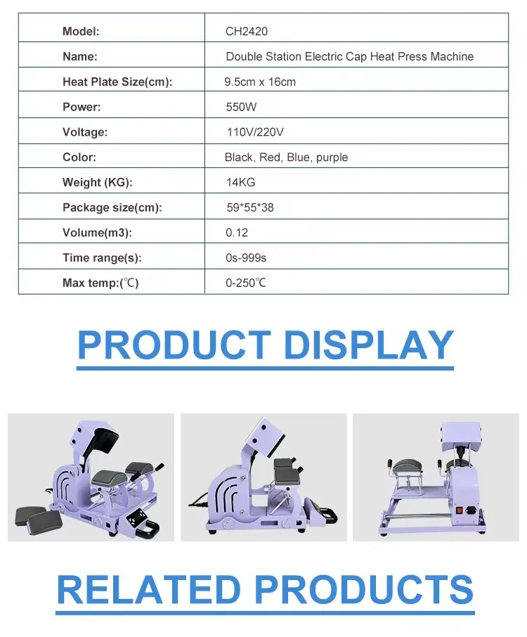 Portable Electric Hat Press Machine for Custom Cap Transfer Production detail image