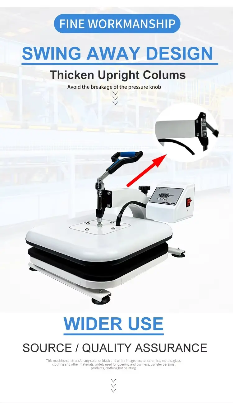 Swing-Away Manual Heat Press Machine for Sublimation and HTV Transfers detail image