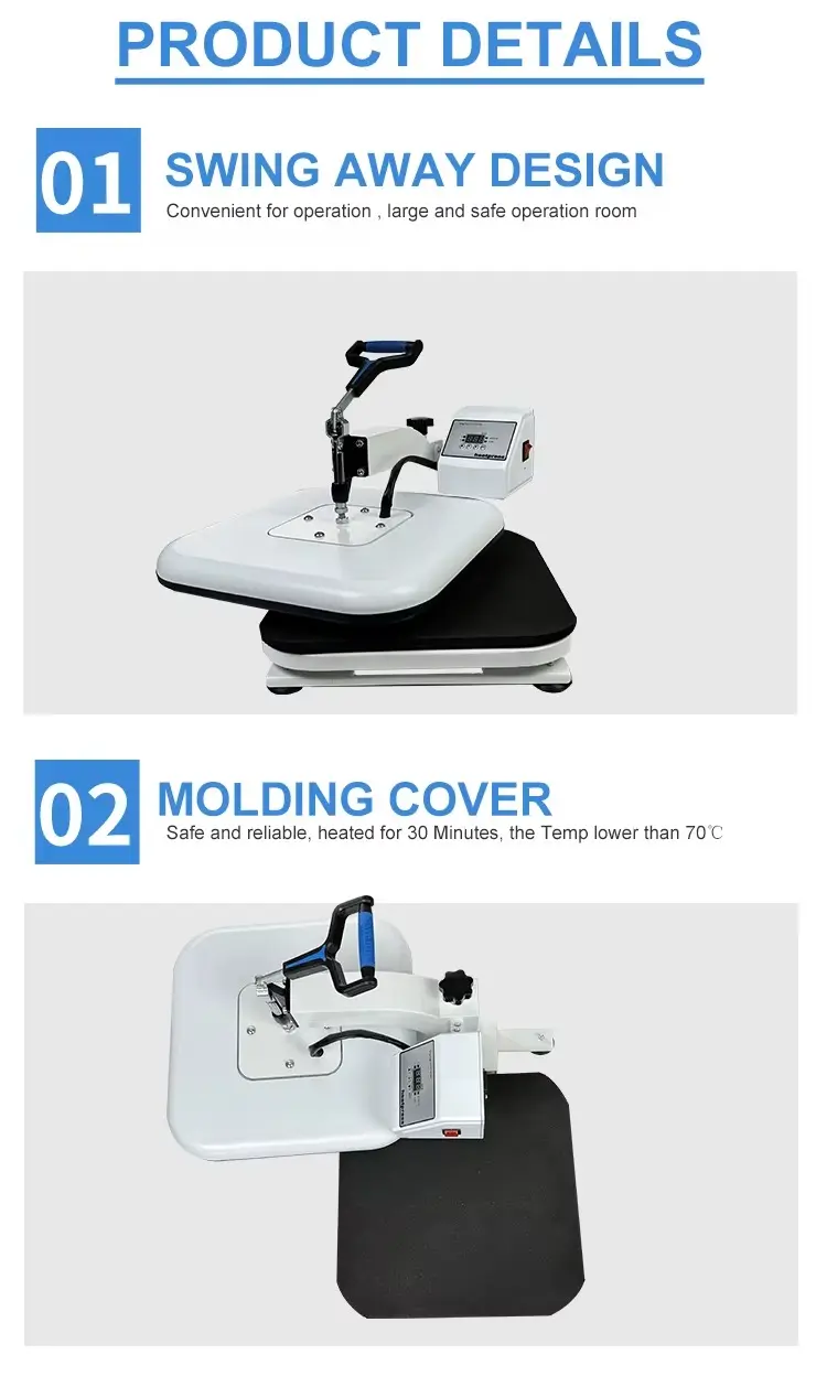 Swing-Away Manual Heat Press Machine for Sublimation and HTV Transfers detail image