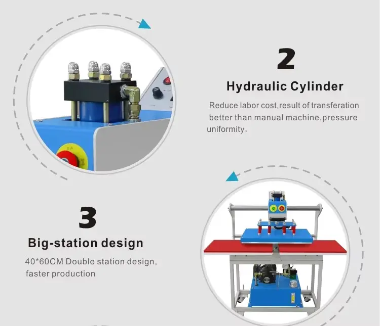 60x40cm Semi-Automatic Hydraulic Heat Press Machine detail image 4