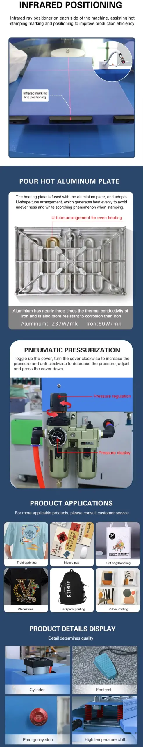 Intelligent Six-Station Hydraulic Heat Press Machine detail image 5