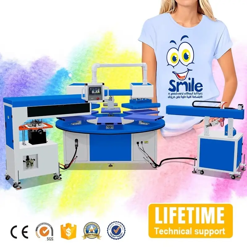 Intelligent Six-Station Hydraulic Heat Press Machine