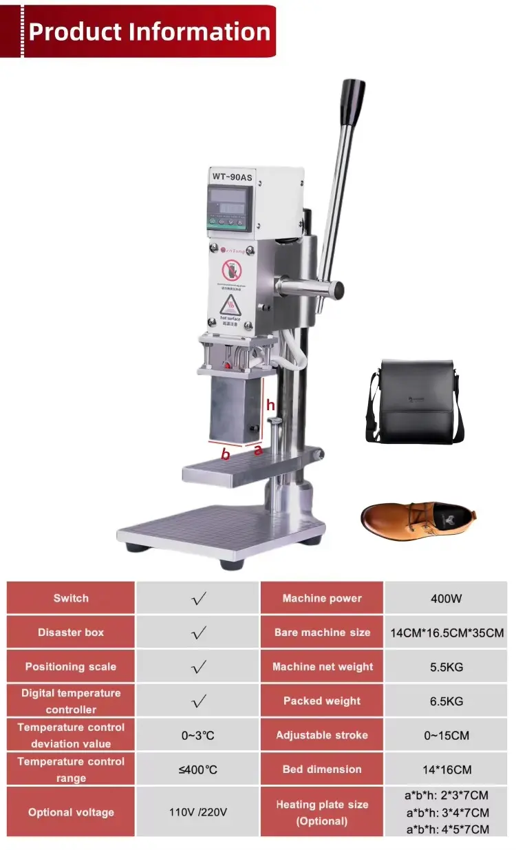 Small Manual Leather Hot Foil Stamping Machine for Workshop Branding