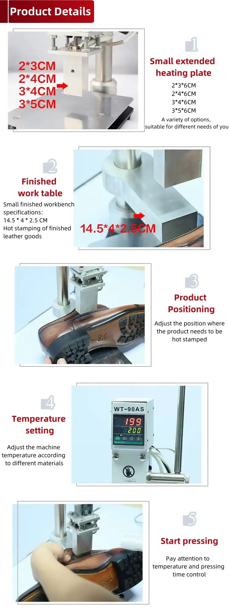 Small Manual Leather Hot Foil Stamping Machine for Workshop Branding